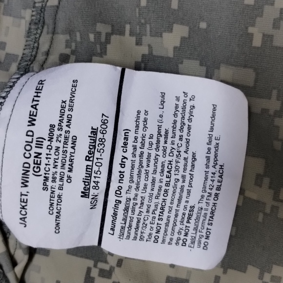 USGI ECWCS level 4 Wind Jacket UCP Gen III L4 - Picture 2 of 4